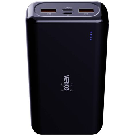 Powerbank 20000 mAh Power Delivery – 3 ports USB-A et USB-C – Courant max 3000 mA – LiPo noir pour recharges rapides – Verico - X927082 (1/10)