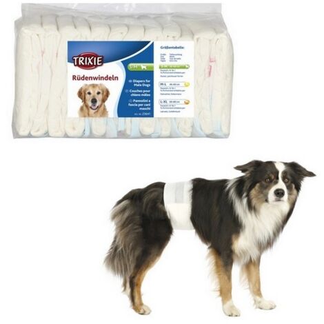 Couches pour chien mâles Désignation : Couche S-M (1 paquet)  Taille : 30 à 46 cm Trixie 23641
