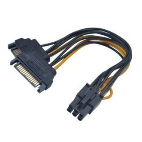 Adaptateur Akasa alimentation [2x Alimentation SATA mâle 15 pôles - 1x PCIe mâle 6 pôles] 0.15 m noir, jaune W53627 (1/5)