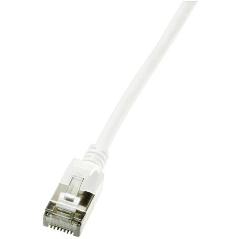 LogiLink CQ9021S RJ45 Câble réseau, câble patch CAT 6a U/FTP 0.50 m blanc extrêmement fin, ignifuge, flexible, feuille de blindage, sans halogène X914632 (1/5)