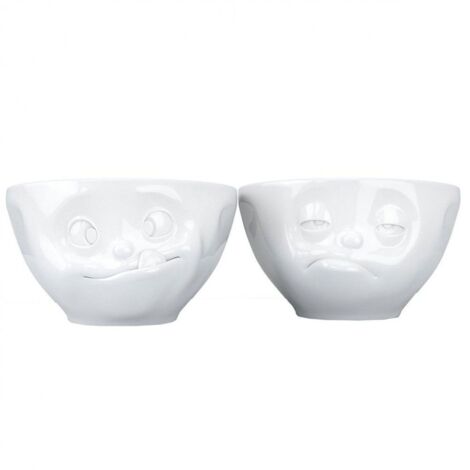 2 petits bols en porcelaine 200 ml Tassen - Gourmand et endormi (1/3)
