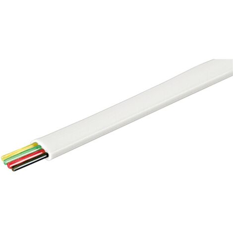 Câbles Téléphoniques 4 Fils, 100 m Bobine, AWG 28, CCA (aluminium revêtu de cuivre), conducteur en aluminium plaqué cuivre (CCA). Version couleur blanc (1/5)