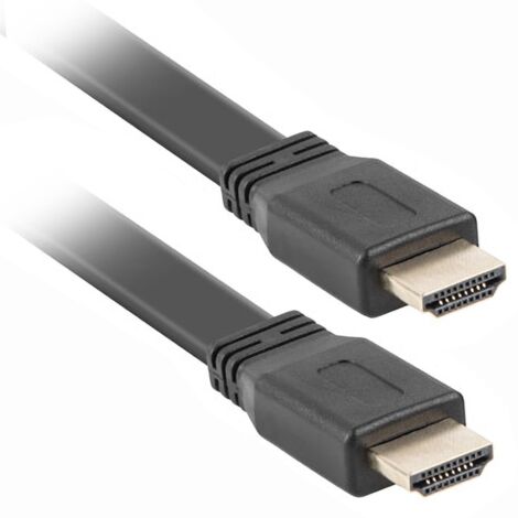 Câble Hdmi lanberg mâle/mâle v2.0 4k plat 1,8m noir (1/5)