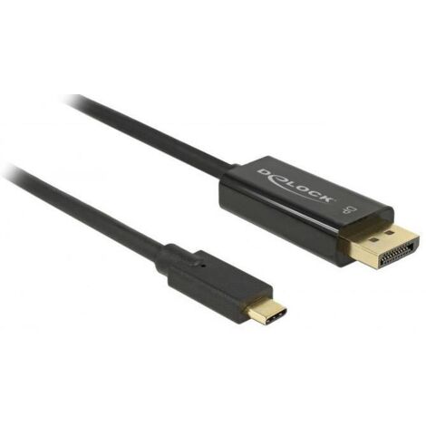 Câble adaptateur Delock USB-C® / DisplayPort USB-C® mâle, Fiche mâle DisplayPort 2.00 m noir 85256 contacts dorés Câble d'afficheur USB-C® C699771 (1/2)