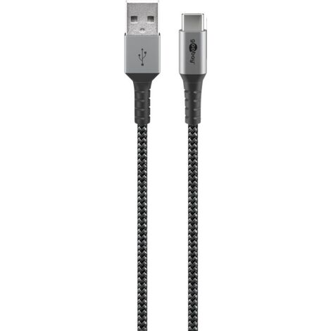 49297 Cable Goobay USB 2.0 Type C - A 2m MM (Gris) (1/5)