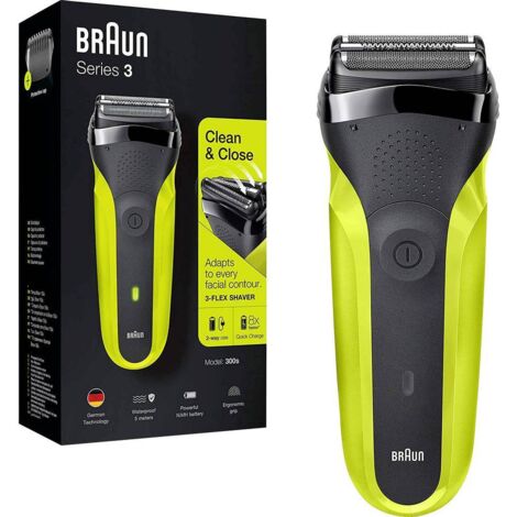 Braun – Rasoir électrique homme à grille – Rasage sur peau sèche – 100% étanche IPX7 – Autonomie 20 min – Affichage LED de charge
