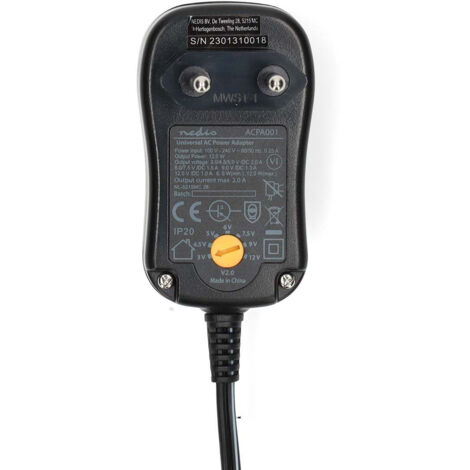 Adaptateur universel 12 w 3 - 12 v dc 180 m 20 a 6 prises svart (1/3)