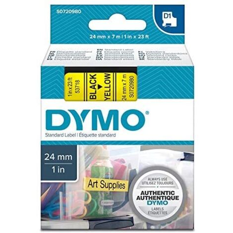 DYMO D1 53718 Couleur de ruban: jaune Couleur de police:noir 24 mm 7 m