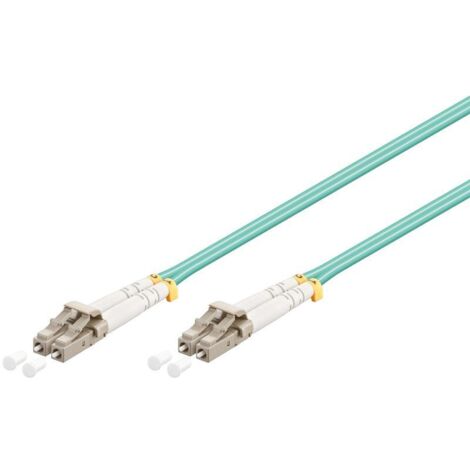 Câble à Fibres Optiques, Multimode (OM3) Aqua, fibre optique, Connecteur LC (UPC) Connecteur LC (UPC), gaine de câble sans halogène (LSZH). Longueur de câble 3 m (1/3)