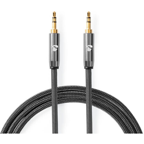 CATB22000GY20 Câble audio stéréo 3.5 mm Mâle 3.5 mm Mâle Plaqué or 2.00 m Rond Gris / Gris Métal Gun Sachet avec Fenetre (1/5)