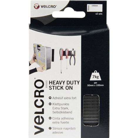 VELCRO® VEL-EC60239 Bande auto-agrippante à coller partie velours et partie agrippante, extra-fort (L x l) 100 mm x 50