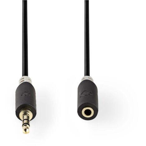 CABW22050AT50 Câble audio stéréo 3.5 mm Mâle 3.5 mm Femelle Plaqué or 5.00 m Rond Anthracite Boîte (1/2)