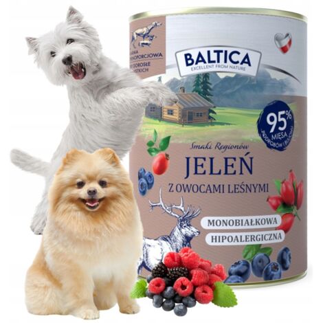 BALTICA nourriture humide mono-protéinée pour chien CERF aux FRUITS DES BOIS 400 g