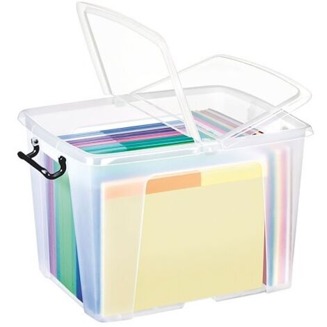 Boîte de rangement en plastique Strata - 40 litres - dim : H 39,7 x L 49,8 cm - Lot de 5