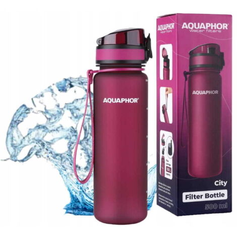 Bouteille filtrante Aquaphor + 1 cartouche filtrante à eau 0,5 L bordeaux (1/5)