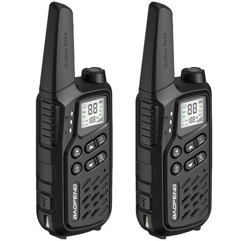 Talkie-walkie Baofeng BF-T25E noir – Portée 10 km – Puissance ≤ 0,5 W – Autonomie 1400 mAh – Fonction VOX et écran LCD – Banbao (1/5)
