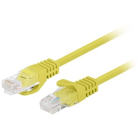 CORDON DE RACCORDEMENT CAT.6 UTP 0,25 M JAUNE FLUKE PASSED LANBERG LOT DE 10 (1/2)
