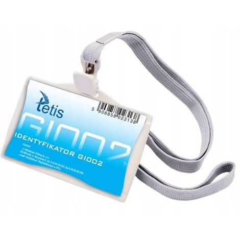 BADGE D'IDENTIFICATION SUR LANYARD 85X35MM TETIS A'30 GI002 (1/2)
