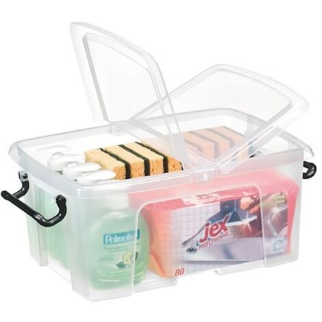 Boîte de rangement en plastique Strata - 12 litres - dim : H 29,5 x L 40,5 cm - Lot de 5 (1/3)