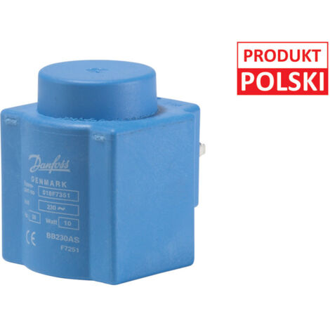 Danfoss – Bobine de soupape magnétique 230 V – Protection IP67 pour environnements agressifs – Fréquence 50 Hz – Puissance 10 W - 018F6701 (1/2)