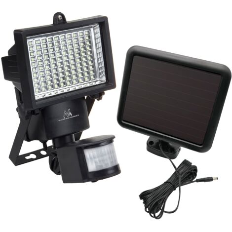 Projecteur LED solaire 6W MCE442 – Détecteur de mouvement PIR – Couleur blanc froid 6000K – IP44 pour extérieur – Autonomie 6h – Maclean (1/9)