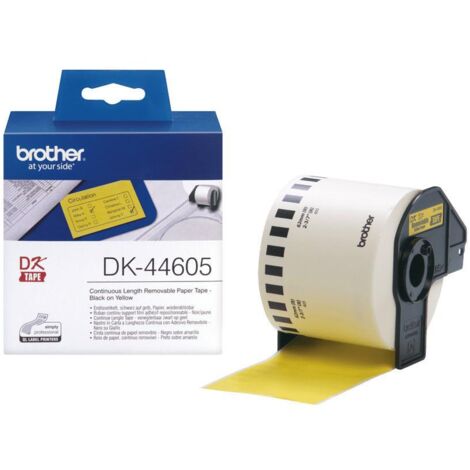 Brother DK-44605 Rouleau d'étiquettes 62 mm x 30.48 m papier jaune 1 pc(s) décollable DK44605 Etiquette universelles