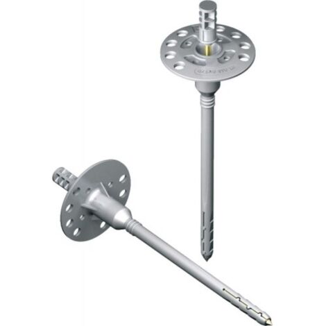 Rawl – Chevilles d'isolation 8x135 mm pour béton et brique – Boîte de 200 chevilles avec clou métallique – Fixation des isolants thermiques
