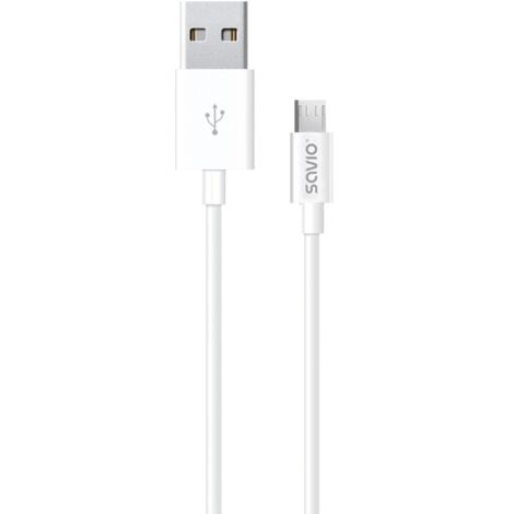 Câble MicroUSB - USB 2.0 SAVIO CL-124 2 m Blanc (1/4)