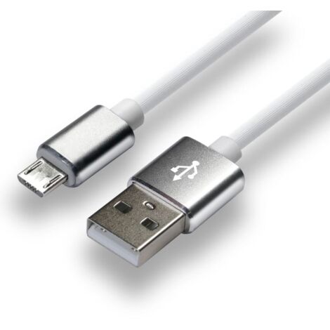 Câble everActive USB 1m - Blanc, silicone, charge rapide, 2,4A - CBS-1MW (1/3)