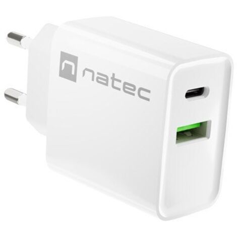 NATEC CHARGEUR USB RIBERA USB-A+USB-C 20W PD BLANC (1/5)