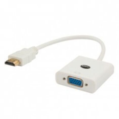 Adaptateur de câble vidéo Savio CL-27B HDMI Type A (Standard) VGA (D-Sub) Blanc (1/2)
