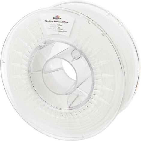 Spectrum Filaments 80075 HIPS-X GYPSUM WHITE Filament HIPS, Matériau support résiste aux chocs, mat, facile à poncer 1.75 mm 1000 g blanc 1 pc(s) A981613 (1/2)