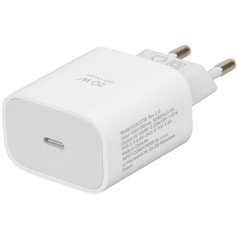 Chargeur de voyage I-BOX C-37 PD20W, blanc (1/5)