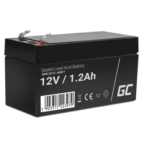 Green Cellule 12 V 1,2 Ah (4,6 mm) 1200 mAh VRLA AGM batterie.