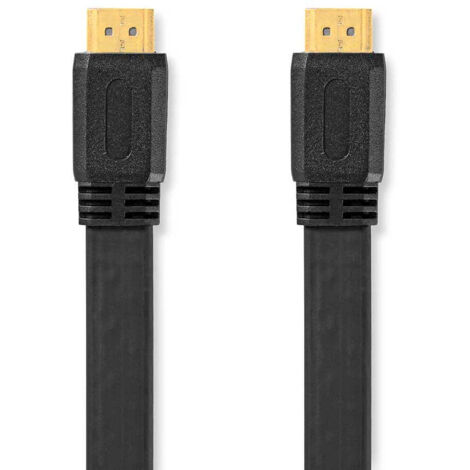 Cable hdmi haute vitesse avec ethernet hdmi connecteur hdmi connecteur 4k30hz 102 gbps 200 m plat pvc noir label (1/3)