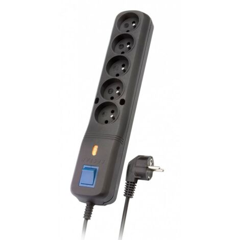 LESTAR - 5W LV-530WA, SURGE PROTECTEUR, 2,5 M, NOIR LV530W 2,5M (1/4)