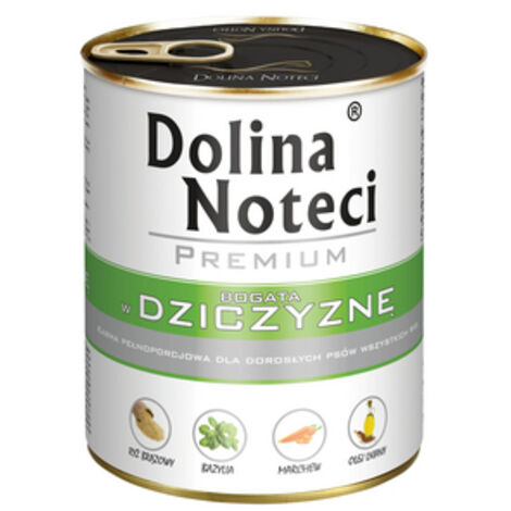Nourriture humide pour chiens Dolina Noteci Premium au gibier, en conserve, 800 g