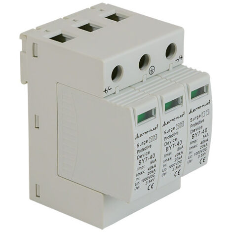 Parafoudre photovoltaïque 3P (T1+T2 DC) BY7-40 1000VDC (1/4)