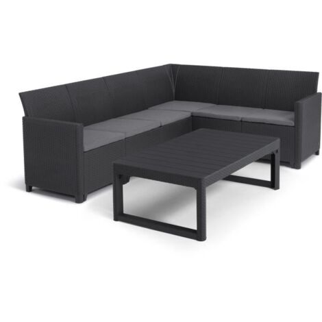 Allibert by Keter Ensemble d'extérieur moderne gris graphite (1/5)