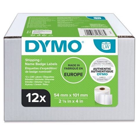 DYMO Rouleau d'étiquettes pack bundle 13186 S0722420 101 x 54 mm papier blanc 2640 pc(s) fixation permanente Etiquette