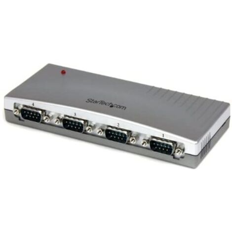 4 Port USB to RS232 Serial Adapter Hub StarTech.com Hub série RS232 à 4 ports - Adaptateur USB vers 4x DB9 RS232 alimenté par bus - Adaptateur série - USB - RS-232 x 4 (1/4)