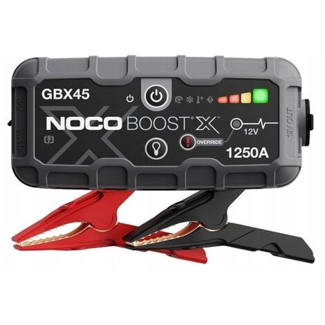Démarreur de secours 1250 A – Lithium-Ion pour moteurs essence jusqu'à 6,5L – Recharge rapide USB-C en 48 min – Protection IP65 – Noco - GBX45