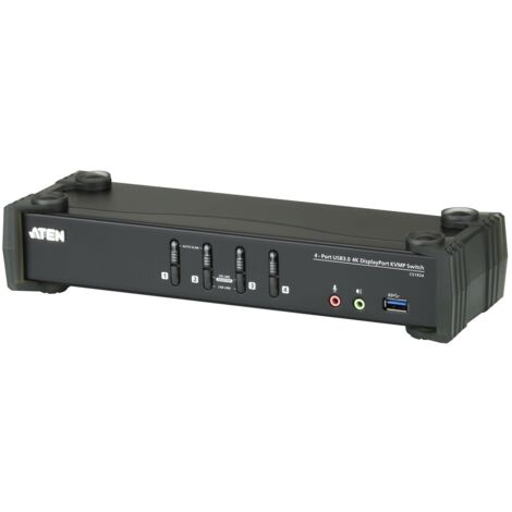 Aten CS1924 - Commutateur KVM DisplayPort 4K USB à 4 ports avec audio et HUB USB 3.1 (câbles KVM inclus) (1/4)