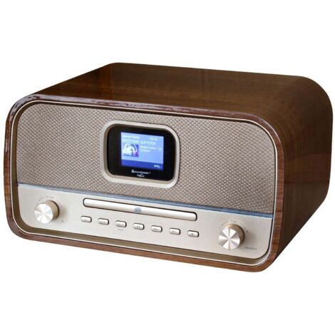 soundmaster DAB970BR1 Radio de table DAB+, FM AUX, Bluetooth, CD, USB fonction de charge de la batterie, avec télécommande, fonction réveil marron S520832