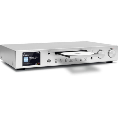 Radio Internet DAB+ FM avec haut-parleurs intégrés – Écran TFT 8,13 cm – Wifi Bluetooth – Argenté – Technisat (1/5)