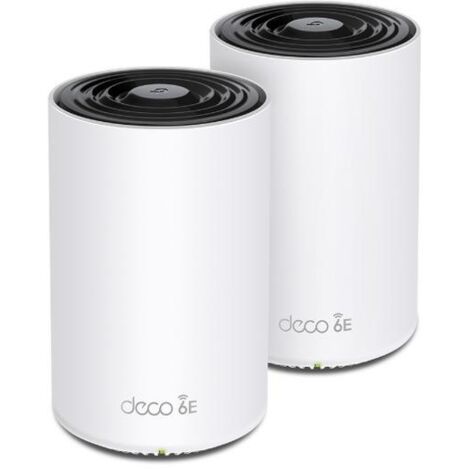 Pack de 2 Routeurs sans fil Wi Fi 6 Multi Bande TP Link Deco XE75 V1 Blanc et noir