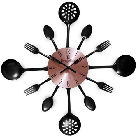 Berlinger-Haus Black Rose Horloge Murale Rose Doré 33 cm (1/4)