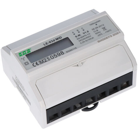 Compteur électrique LE-03d - triphasé, écran LCD, classe 1, 3x230, 400V, 3x10(100A) (1/2)