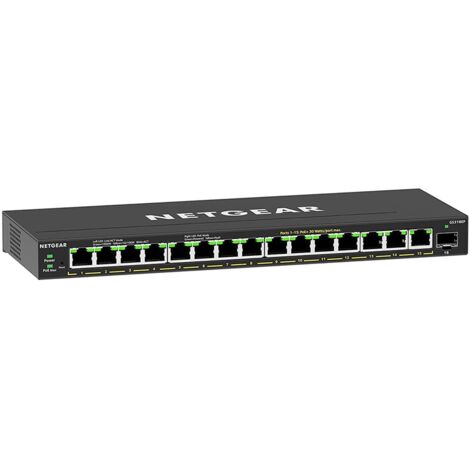 Commutateur réseau NETGEAR GS316EP-100PES Gigabit Ethernet géré (10/100/1000) Power over Ethernet (PoE) Noir (1/5)