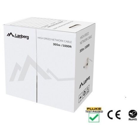 CABLE LANBERG UTP CAT.5E 305M FIL CU NOIR FLUKE (1/3)